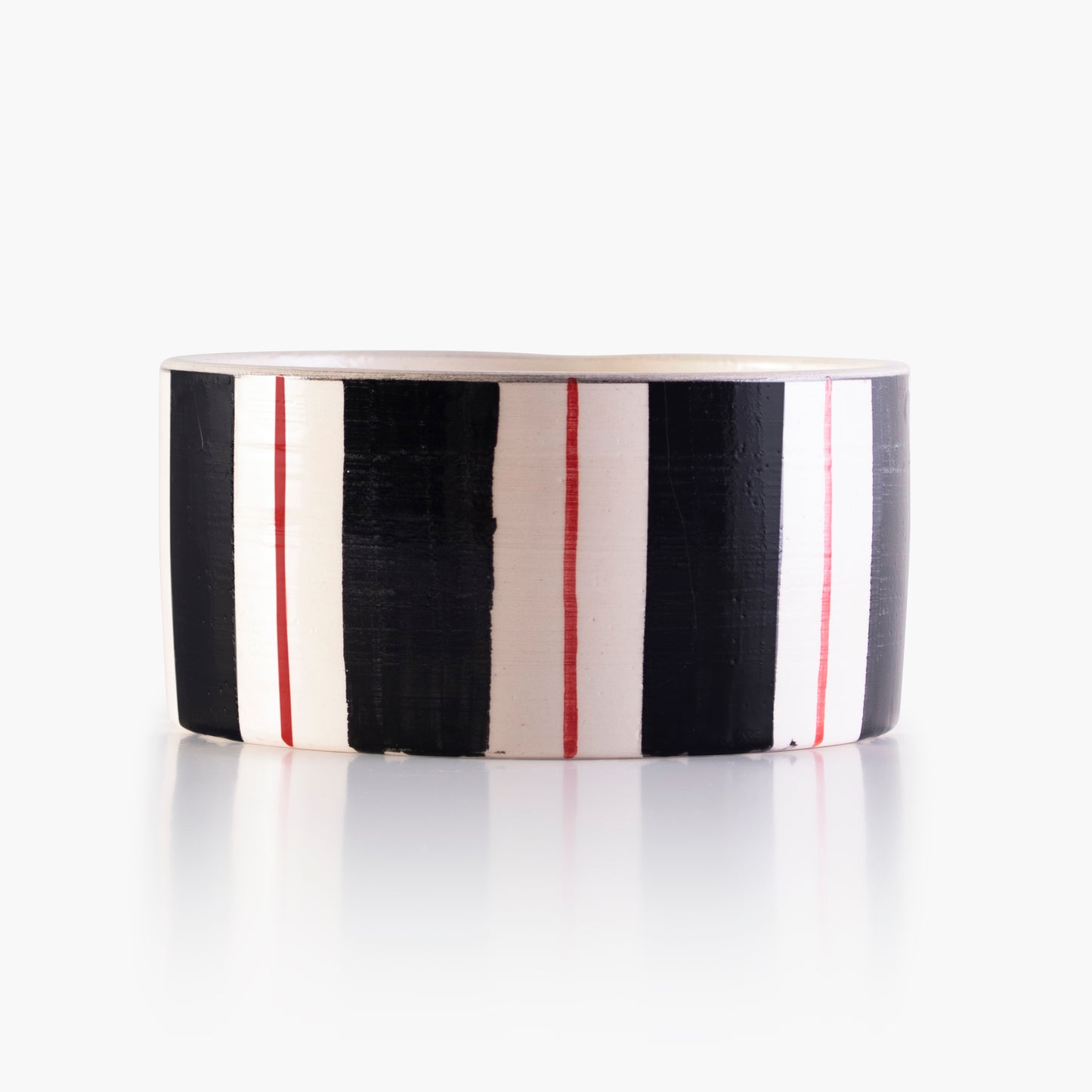 Black, white and red hand-painted ceramic jasmin candle - Circus Collection