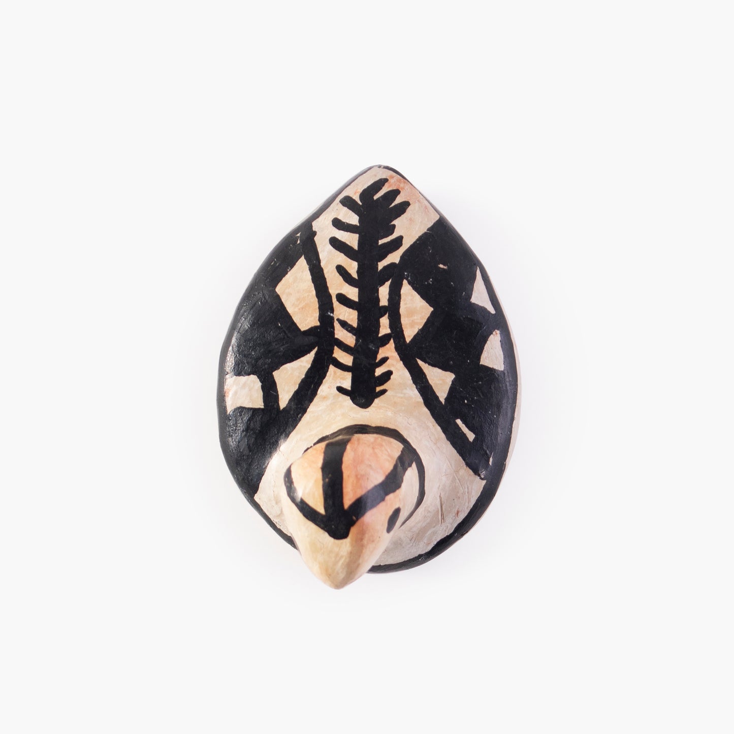 Nude terracotta duck sculpture, with black details