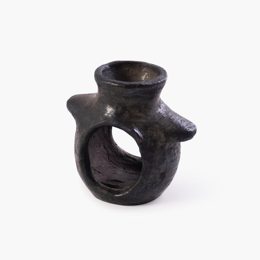 Black, essential oil terracotta burner