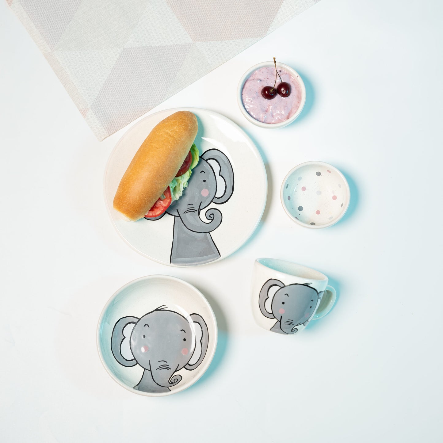 Kids Ceramic Set – 5 Pieces Elephant or Giraffe | Fossini Handcrafted