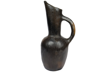 Rwached Black Pottery Pitcher – Handcrafted Tunisian Art