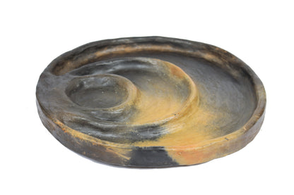 Rwached Black Pottery Plate – Handmade in Tunisia | Fossini Handcrafted