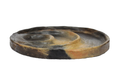 Rwached Black Pottery Plate – Handmade in Tunisia | Fossini Handcrafted