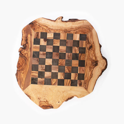 Rustic chess board , 16x 40 cm - Handcrafted, natural olive wood